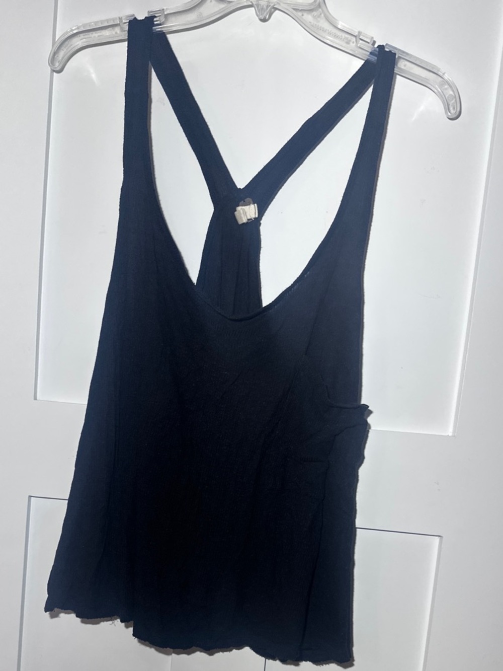 We The Free Free People Black Racerback Tank Loose Comfort Casual Black Breath